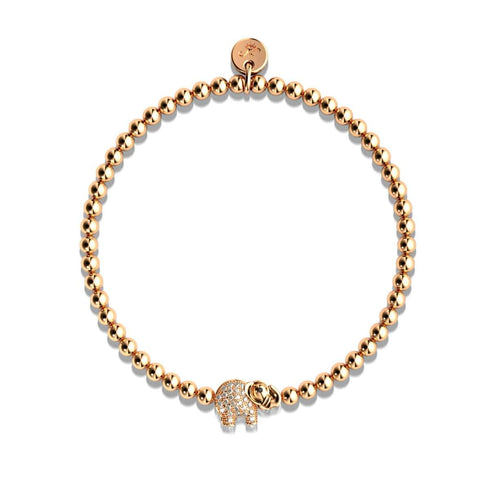 Sanctuary | 18k Rose Gold | Crystal Elephant Charm Bracelet